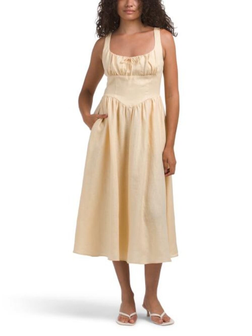 JL LUXE LABEL Linen Sleeveless Maxi Dress